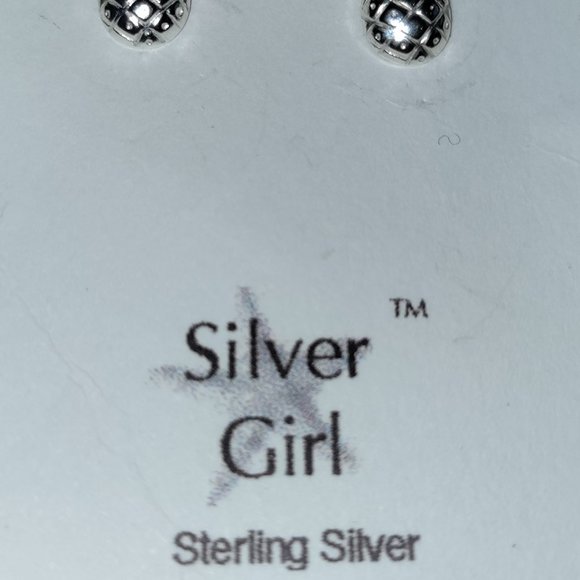 Sliver Girl - Girl's Sterling Silver Pineapple Earrings - Picture 2 of 3